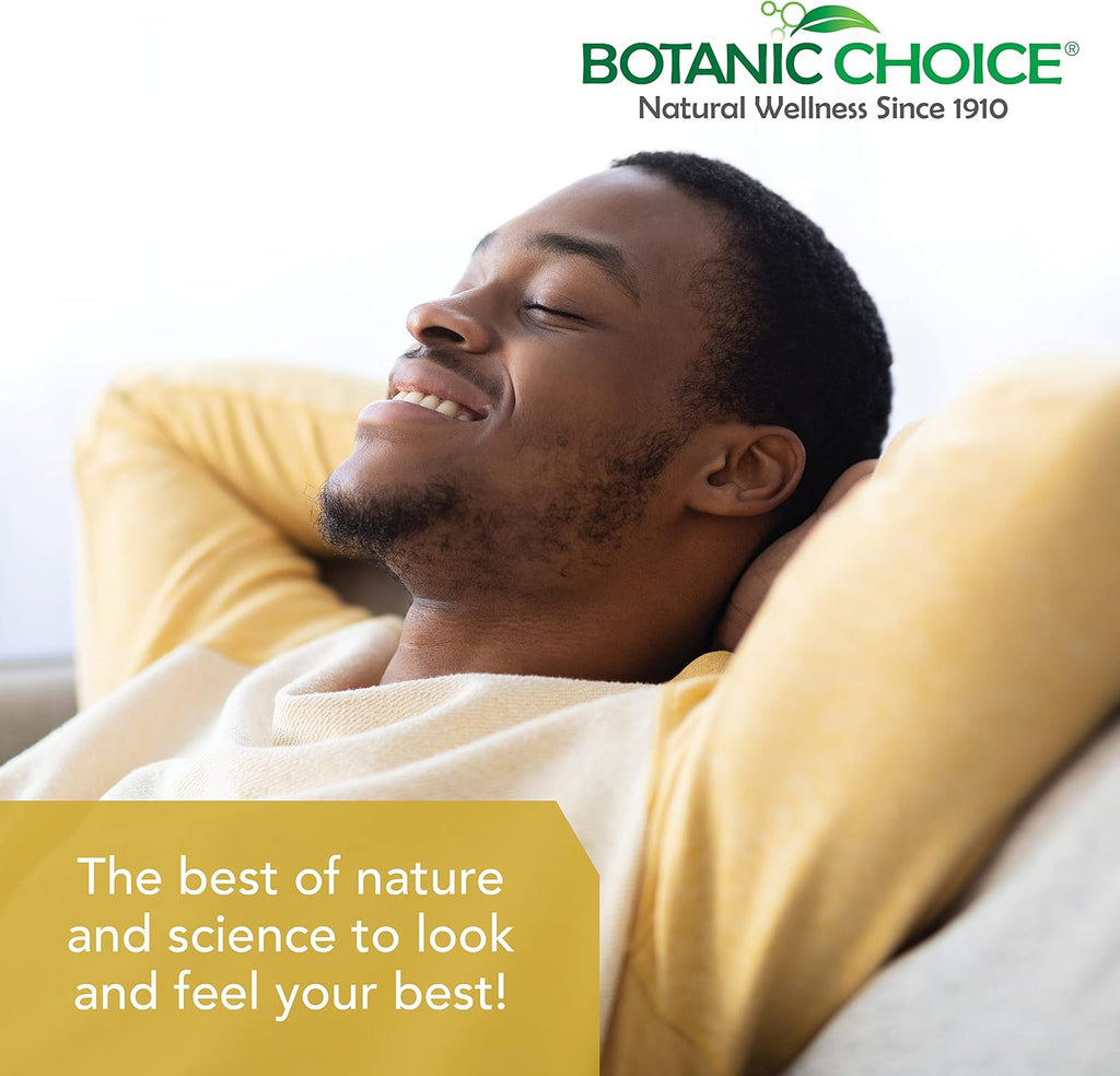 Botanic Choice Stress Complex Cápsulas - Apoyo para el Estado de Ánimo y la Memoria con Azafrán, Ashwagandha, Rhodiola - Sin Gluten, 60 Cápsulas