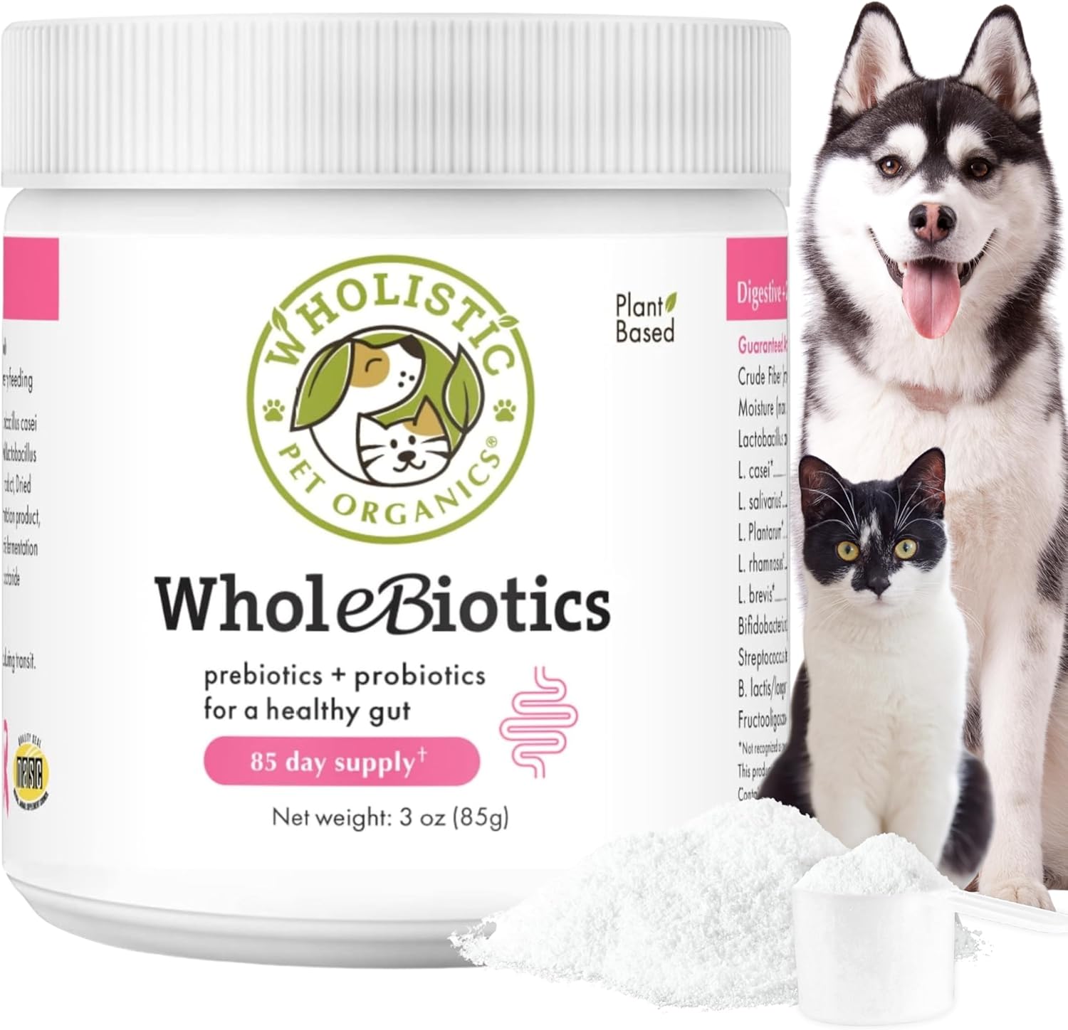 WholeBiotics Daily Probiotics for Dogs - Digestive & Immunity Support - 9 Strains - 28 Doses