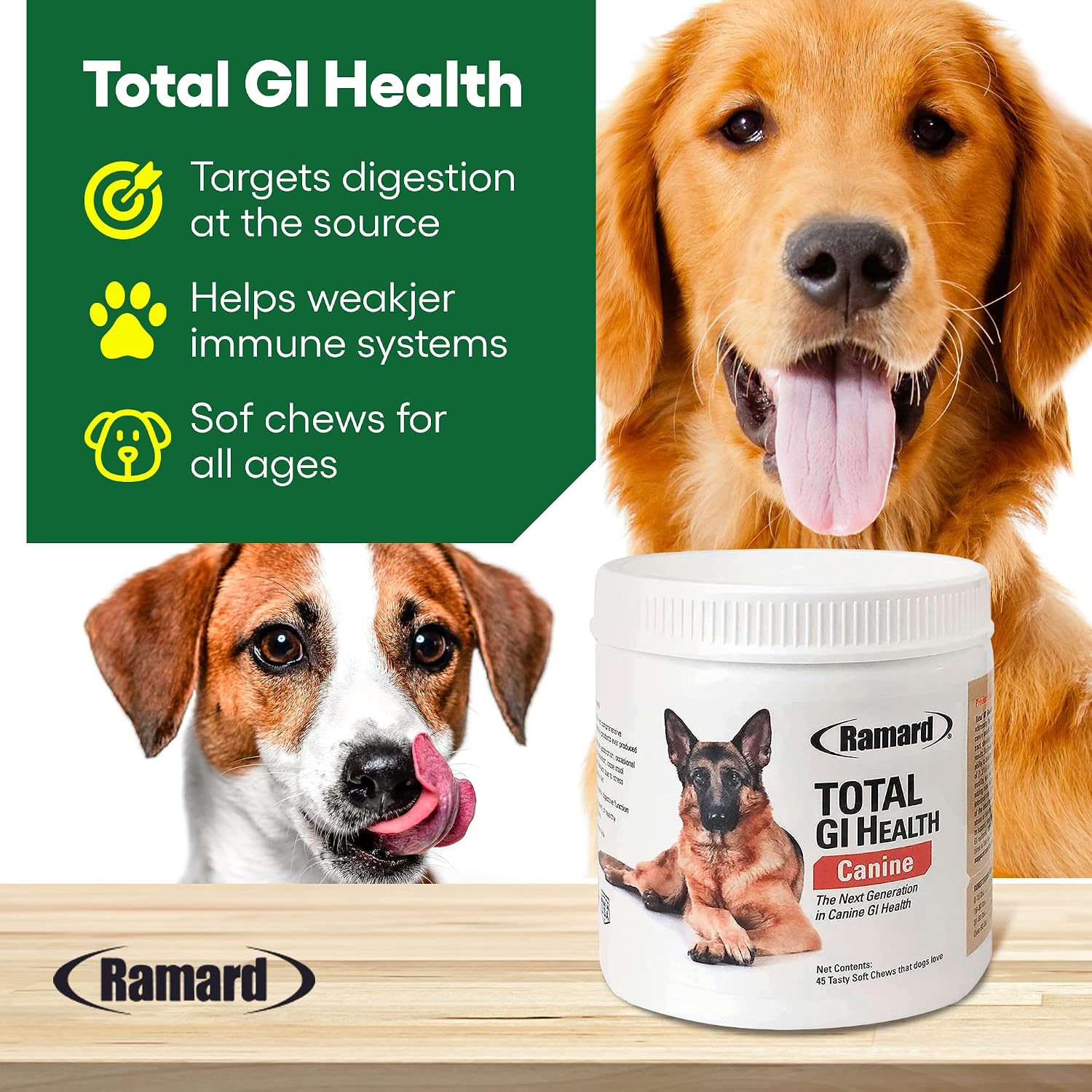 Ramard Total GI Canine Health Soft Chews, 45 unidades