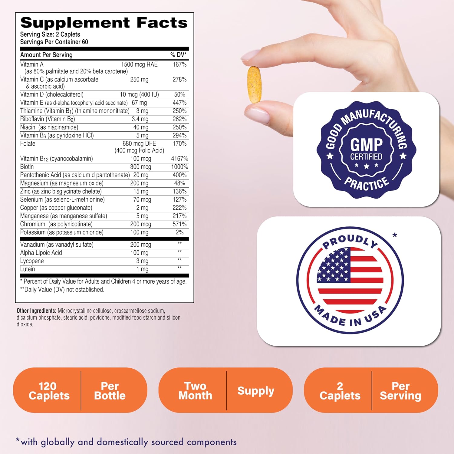 Health Thru Nutrition Ultra-Betic Multivitamin 120 cápsulas | Apoyo nervioso, visión, energía | con ALA, Licopeno | No GMO, Etiqueta limpia