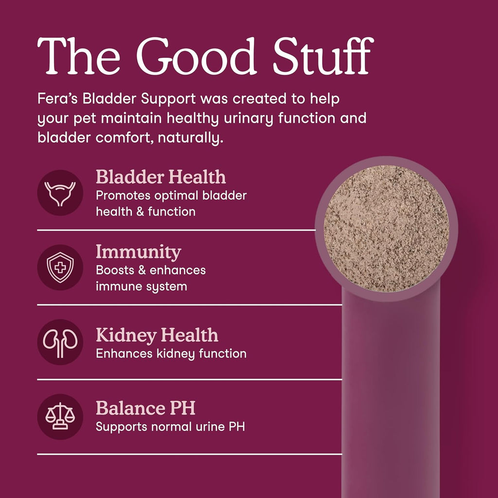 Fera Pets Bladder Support - Suplemento de Arándano para Perros y Gatos - 60 Dosis