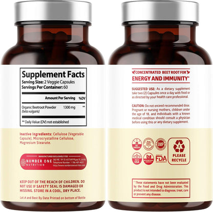 N1N Premium Organic Beet Root Capsules – Propiedades antioxidantes: La remolacha es rica en betalainas y otros – Image 2