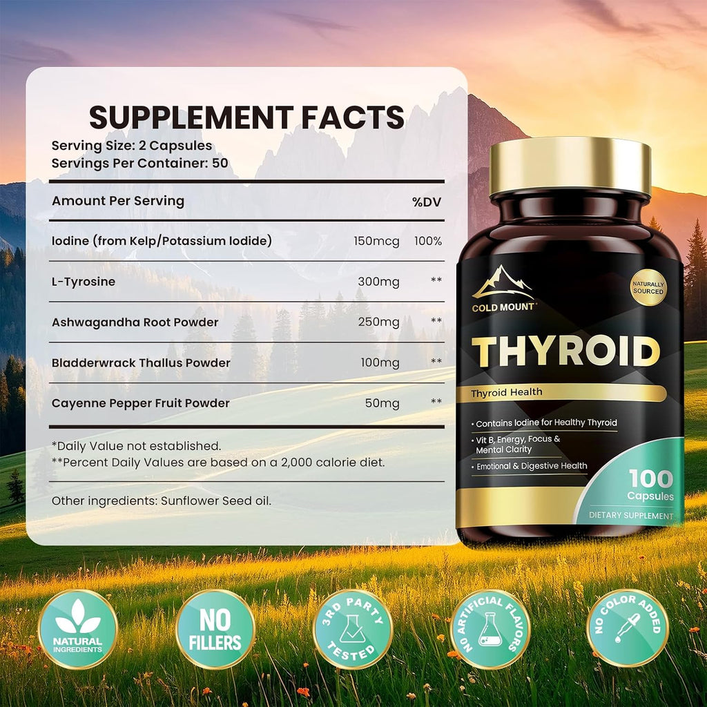 Suplemento para la Salud Tiroidea con Ashwagandha - 300 Cápsulas - MEGNETA