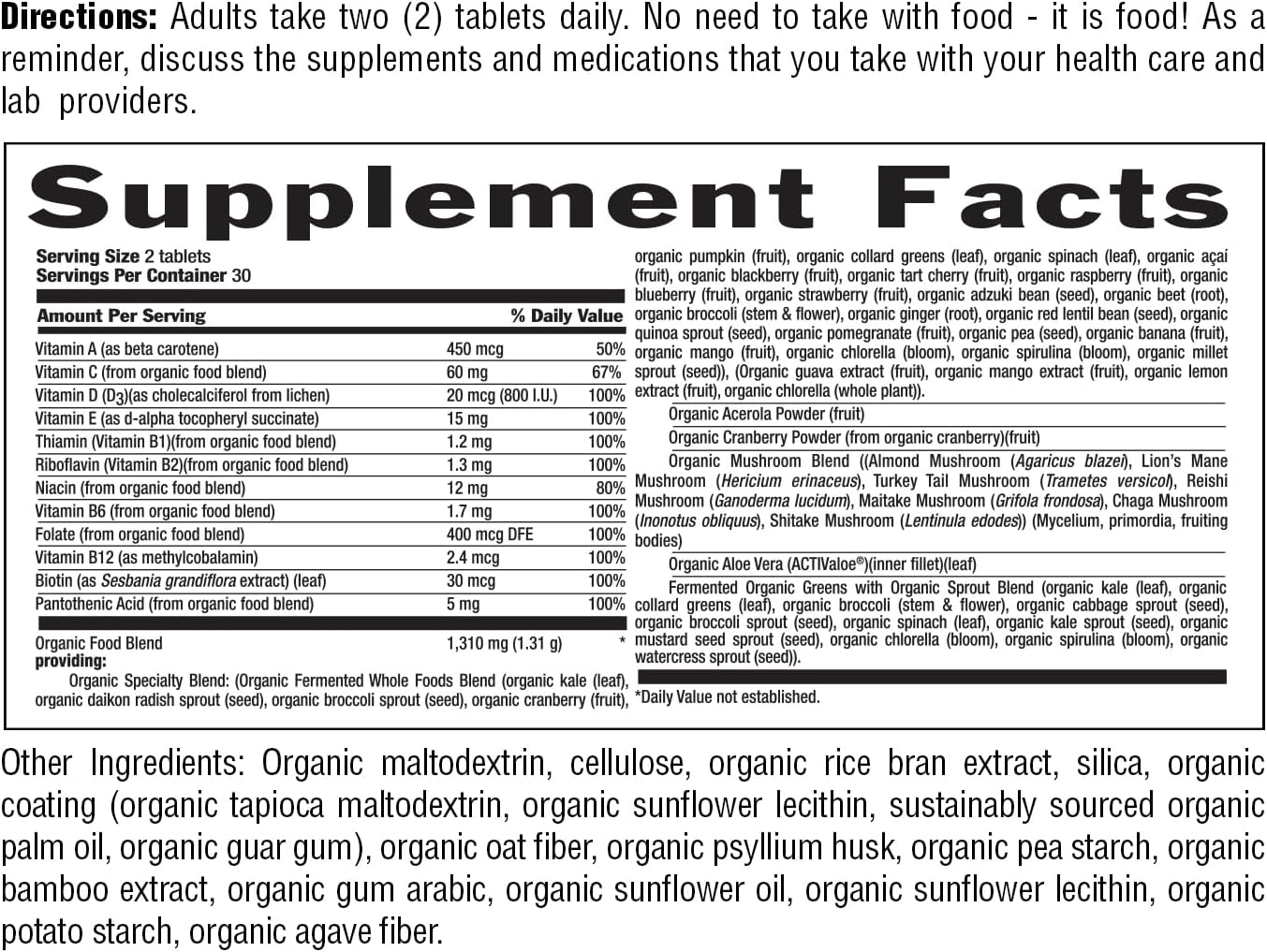 Country Life Realfood Organics Multivitamínico para Mujeres – Orgánico, Vegano, Sin Gluten – 1300mg Alimentos Integrales Fermentados – 60 Comprimidos