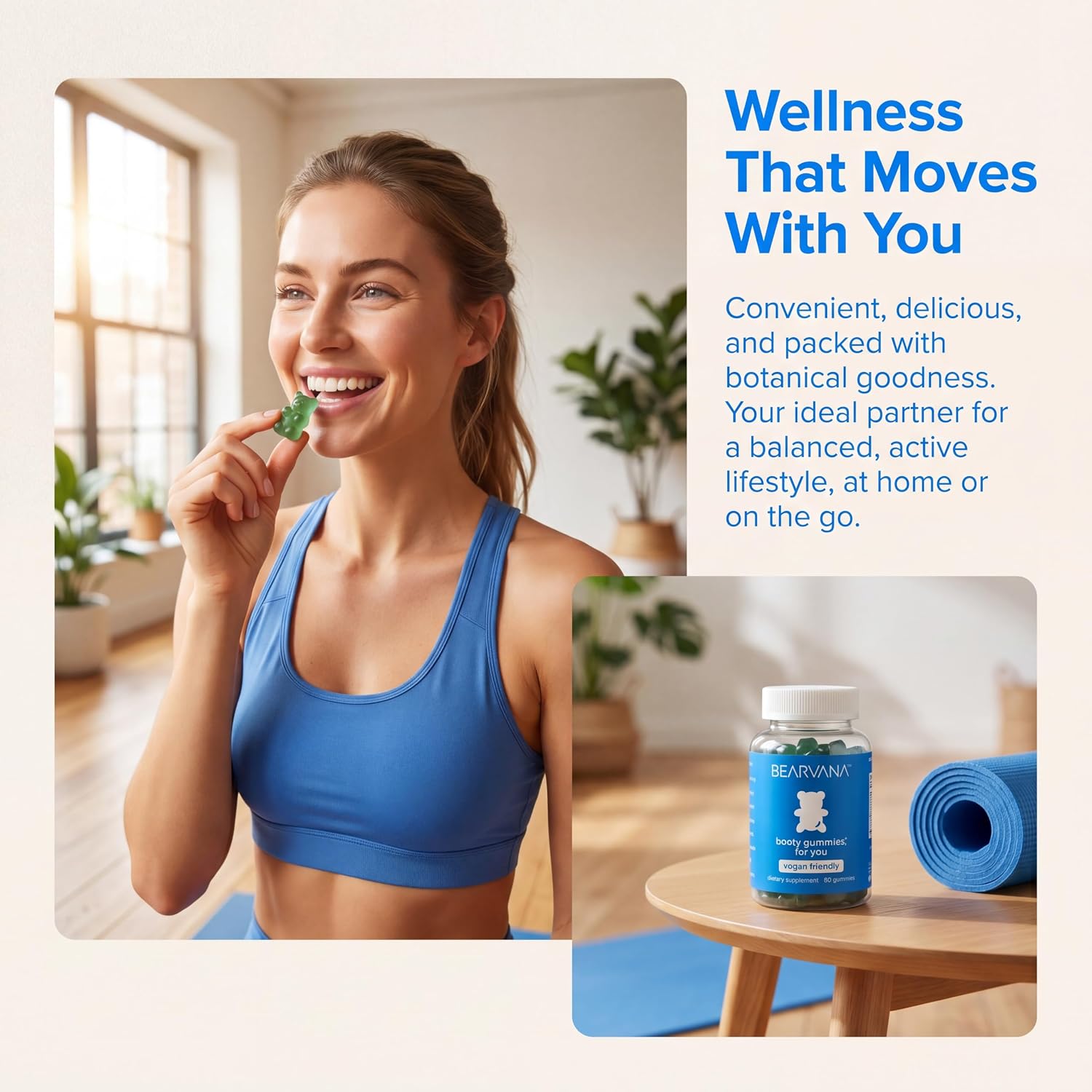 BEARVANA Peach Support Gomitas Multivitamínicas para Mujer con Extractos Herbales y Vitaminas Esenciales - Sabor Baya - 60 Gomitas