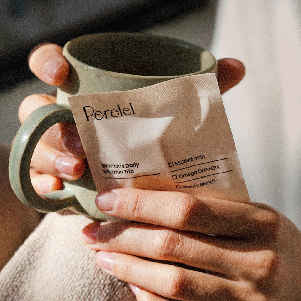 Perelel Trío Diario para Mujeres - Multivitamínico, Omega-3 y Blend de Belleza