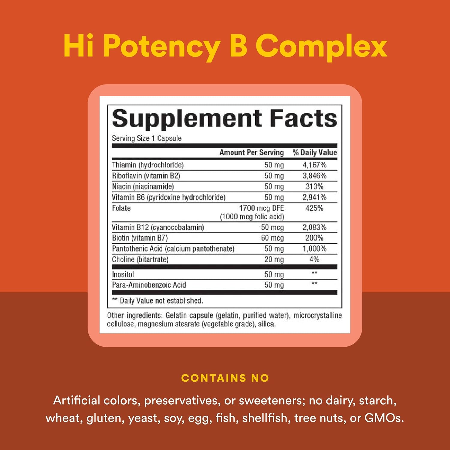 Natural Factors Hi Potency B Complex - Complejo B de Alta Potencia - 90 Cápsulas