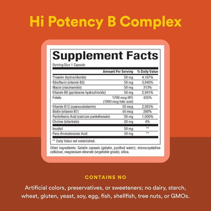 Natural Factors Hi Potency B Complex - – Reducción del cansancio y la fatiga: El folato y la B12 ayudan a reducir – Image 4