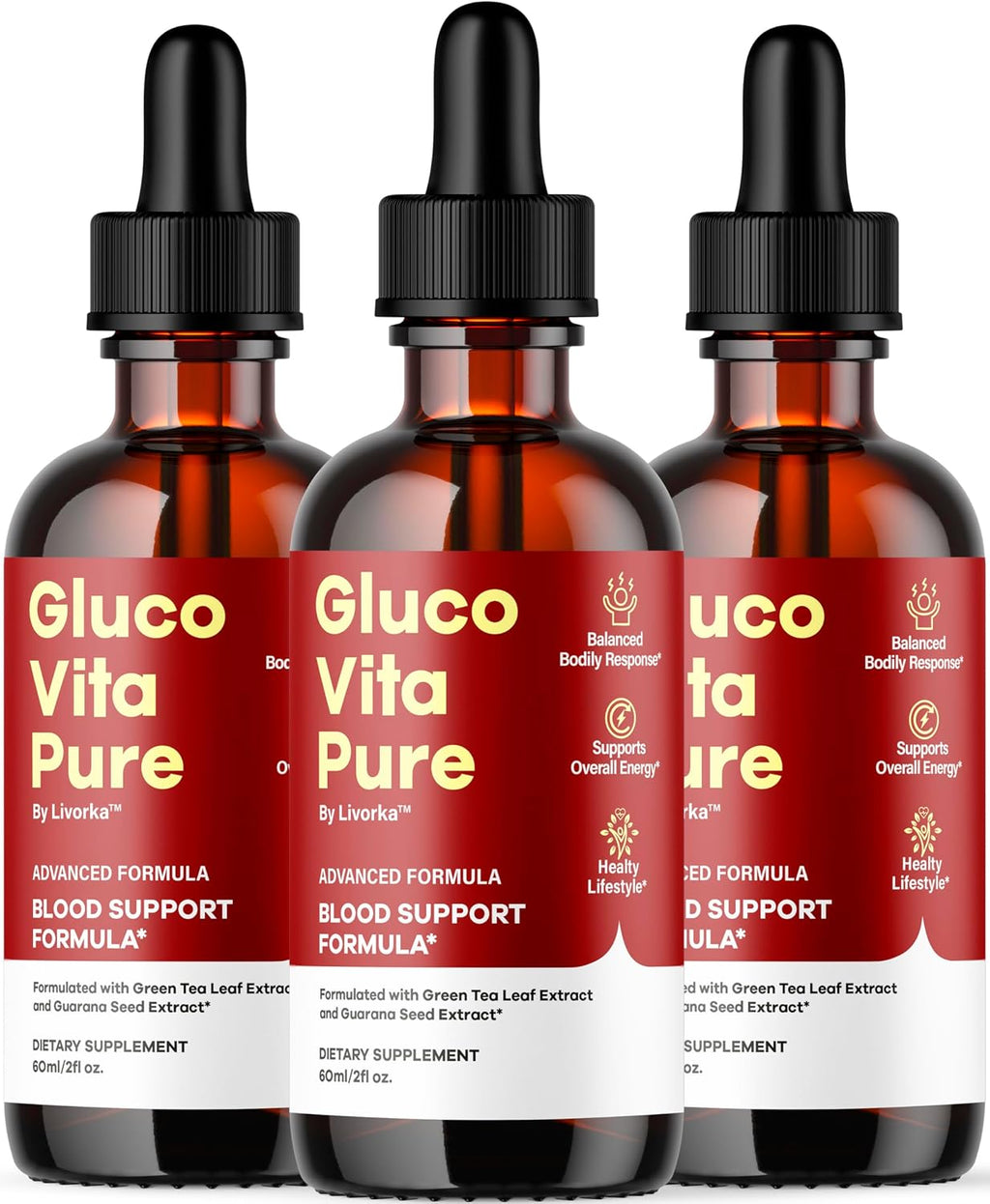 Glucovita Pure Gotas - Complemento Alimenticio Natural (3 Paquetes)