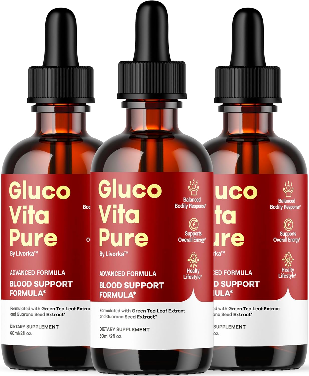 Glucovita Pure Gotas - Complemento Alimenticio Natural (3 Paquetes)