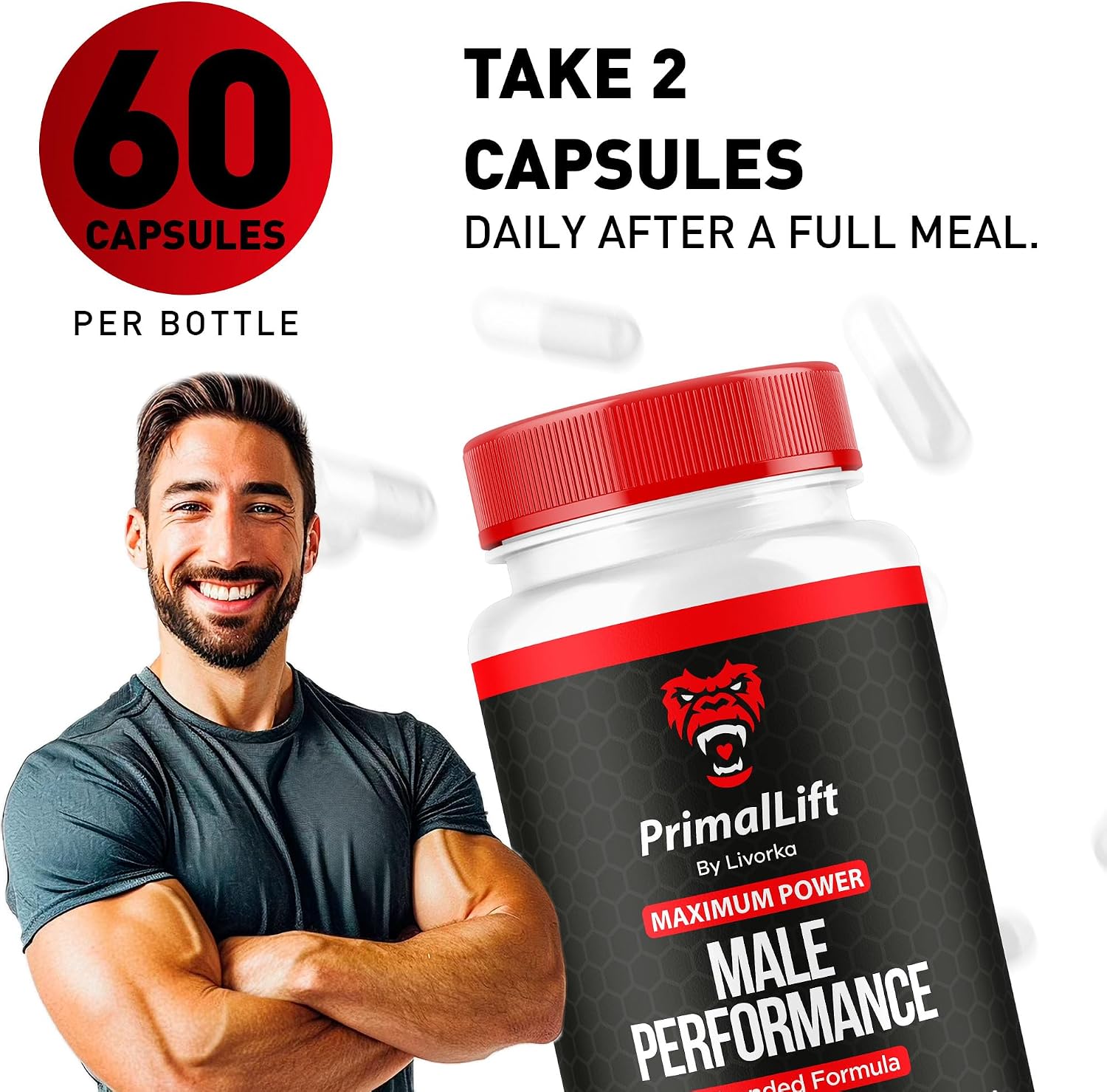 Primal Lift for Men - Complemento Multivitamínico - 5 Pack, 300 Cápsulas
