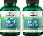 Swanson Multi Sin Hierro Multivitamínico Diario para Adultos - 120 Cápsulas (Pack de 2)