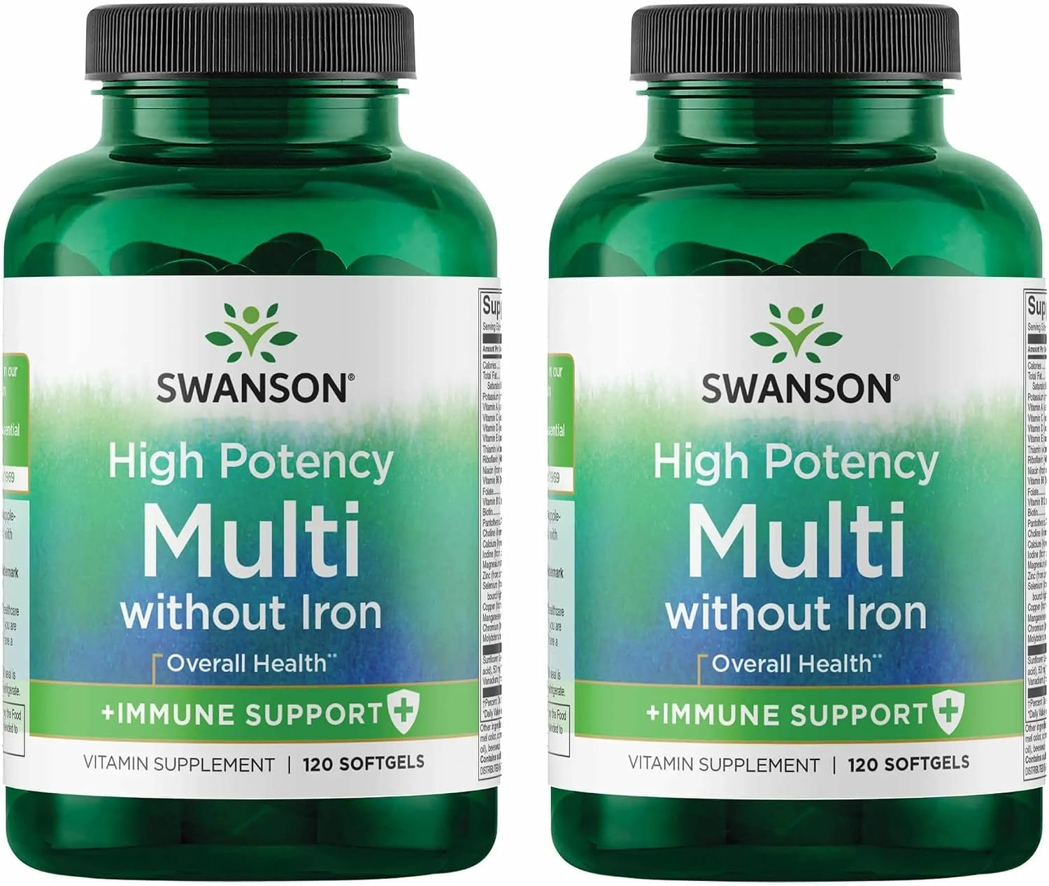 Swanson Multi Sin Hierro Multivitamínico Diario para Adultos - 120 Cápsulas (Pack de 2)