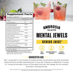 Ambrosia Mental Jewels – Nootrópico en Polvo con Alpha GPC, Bacopa y Fosfatidilserina | Memoria, Enfoque y Concentración | 30 Dosis | Sabor Cherry Limeade