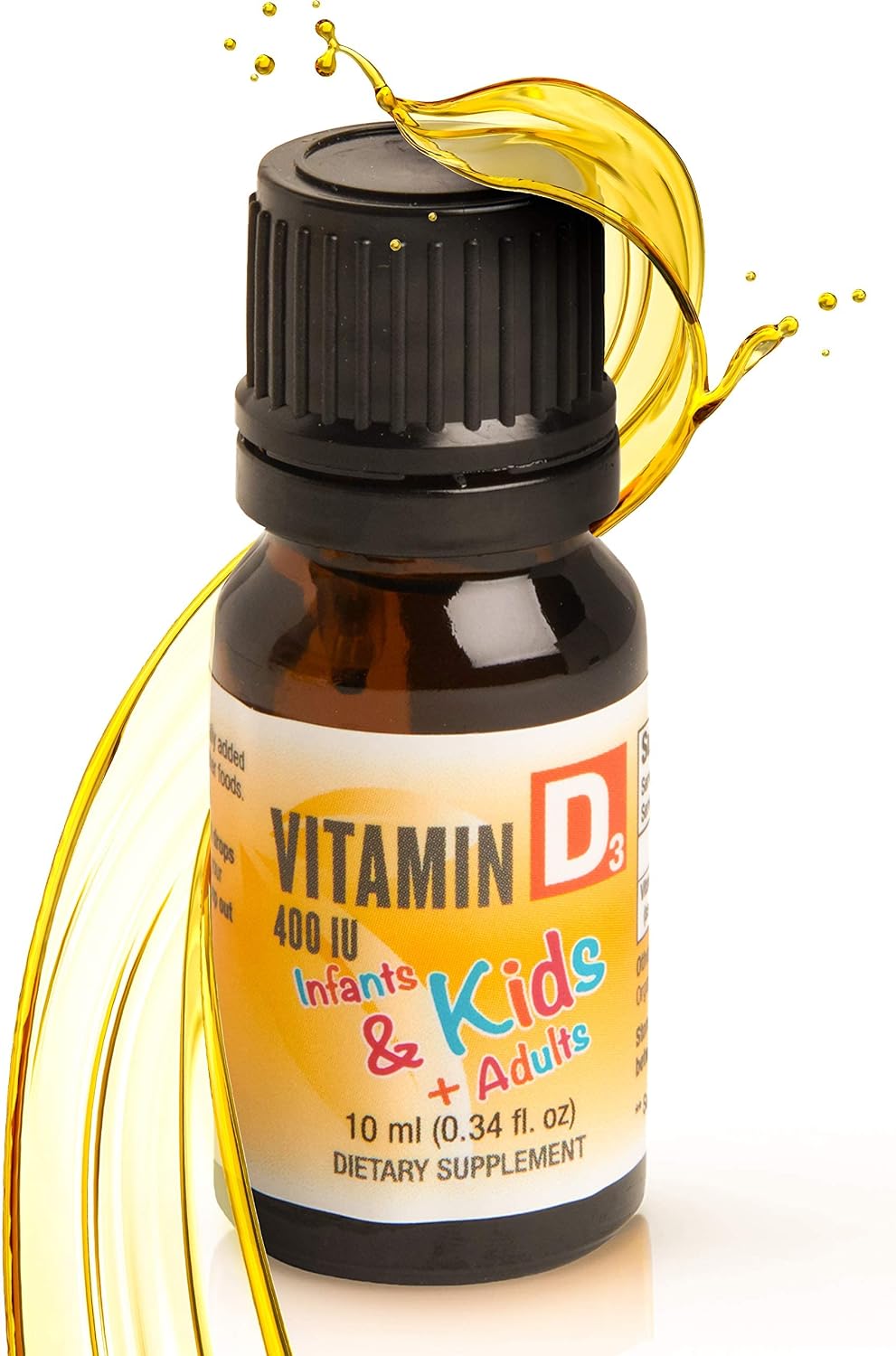 GreenPeach Gotas Orgánicas de Vitamina D3 para Bebés - 400 UI - Pack de 3