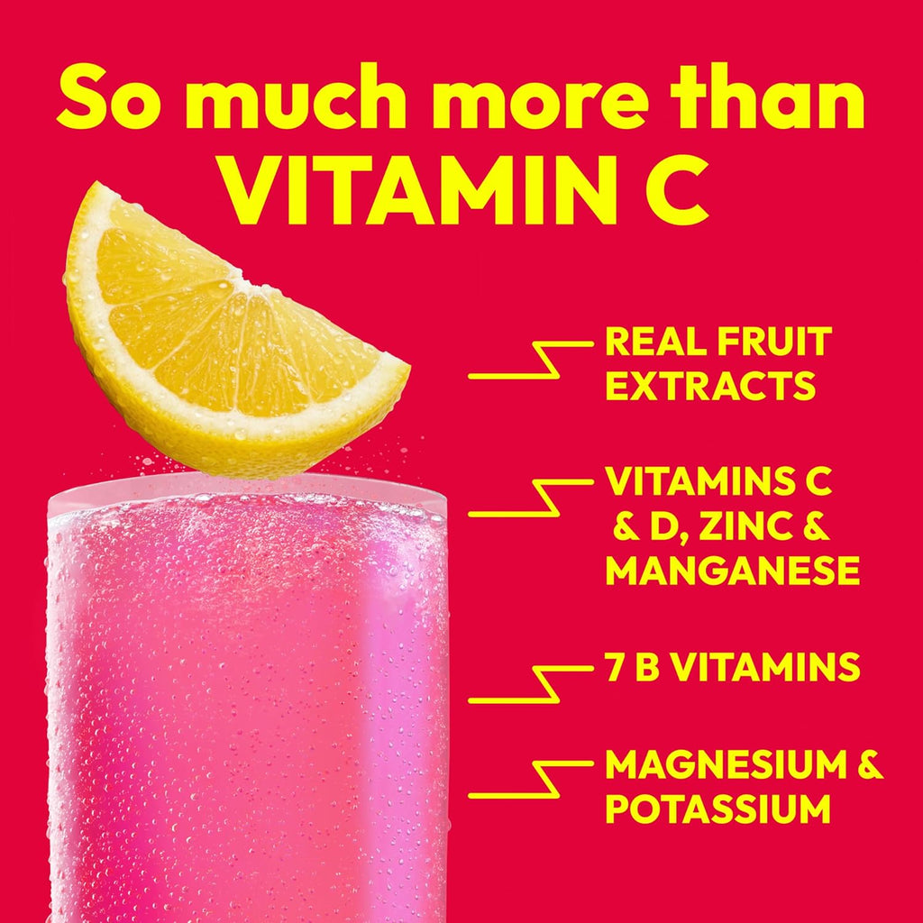 Emergen-C 1000 mg Vitamina C con Zinc y Vitaminas B - 30 sobres sabor Limonada Rosa