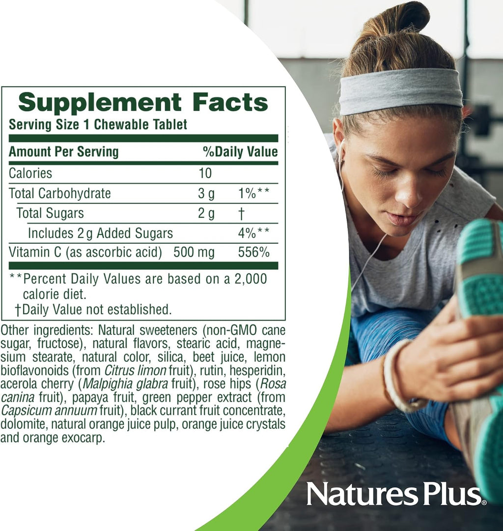 NaturesPlus Orange Juice Chewable Vitamin C 500 mg
