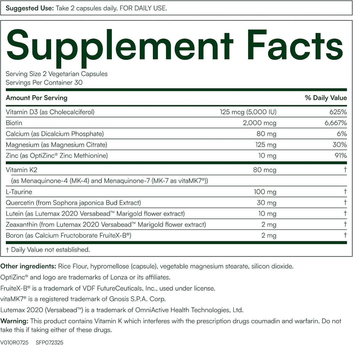 Advanced Vitamin D Women's Formula con Luteína y Biotina, 60 Cápsulas Vegetales – Image 2