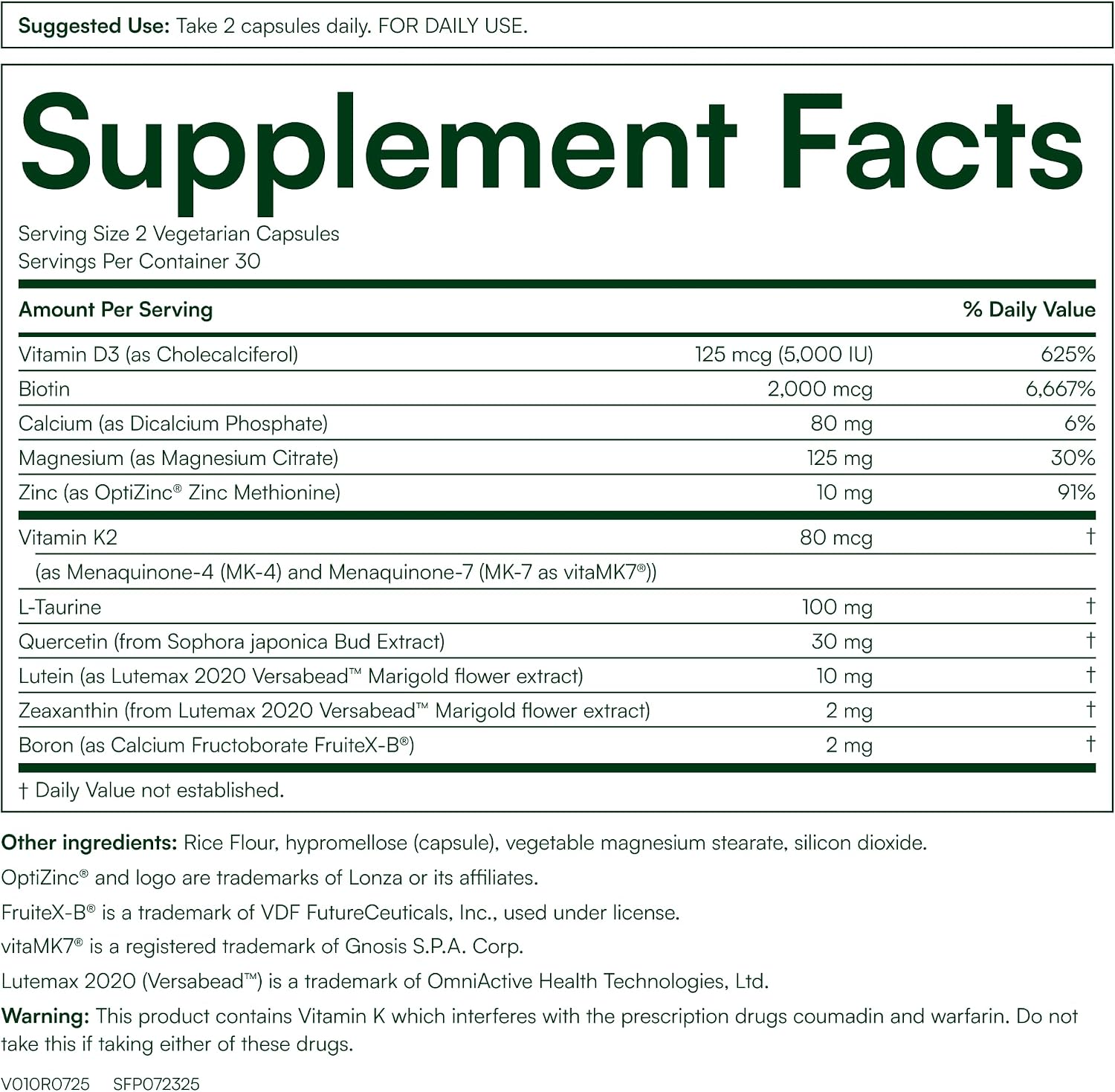 Advanced Vitamin D Women's Formula con Luteína y Biotina, 60 Cápsulas Vegetales