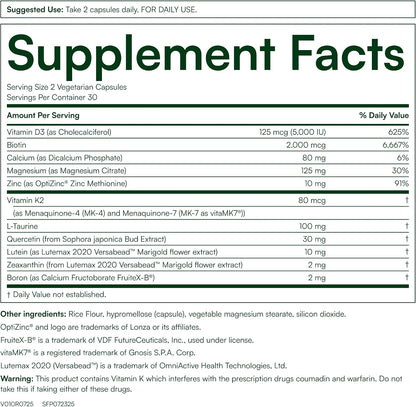 Advanced Vitamin D Women's Formula con Luteína y Biotina, 60 Cápsulas Vegetales – Image 2