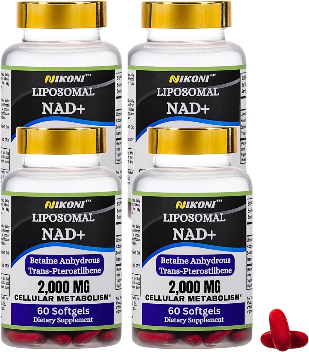 Nikoni Liposomal NAD+ 2000 mg con TMG y Pterostilbeno - 240 Cápsulas Blandas