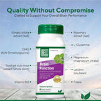 Bell Brain Function Lifestyle - Apoyo Cognitivo con Ginkgo, Vitamina B12 y Folato - 60 Cápsulas Vegetarianas