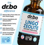 Zeolite Detox for Kids Lingo Drops - Gotas de Zeolita Natural con B12 Metilada y D3 para Niños, 60 ml