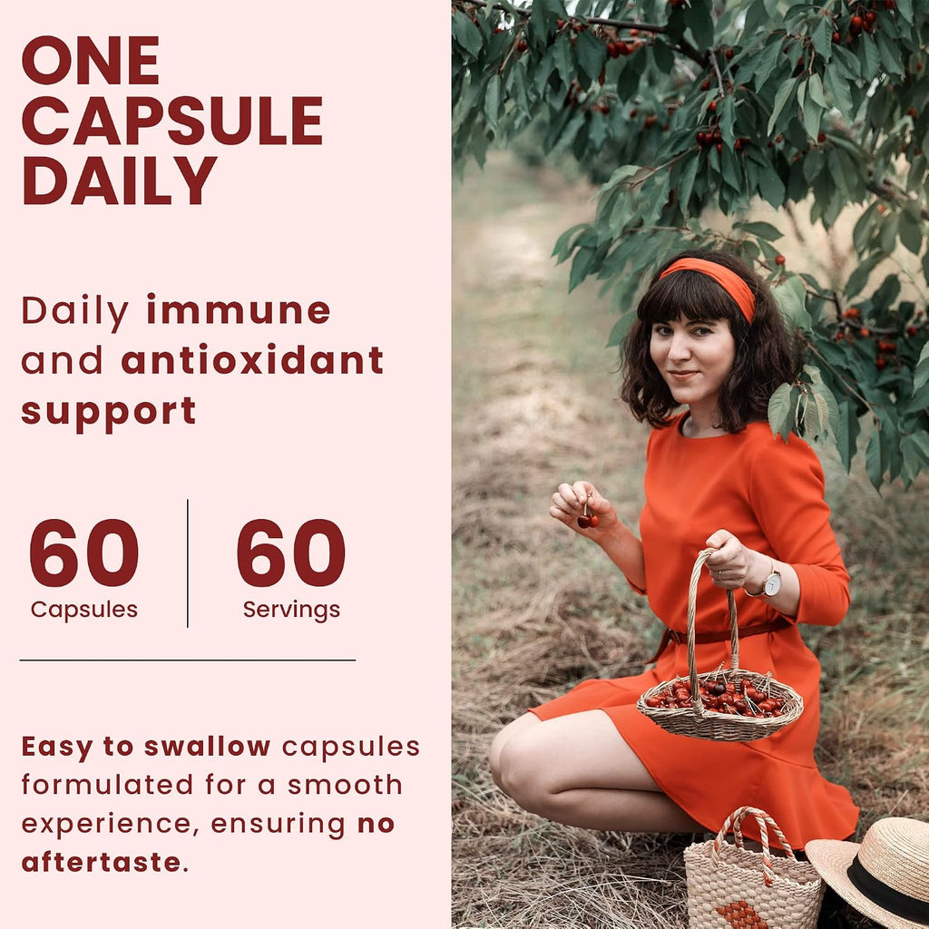OPTIVIDA Acerola Cherry Cápsulas 60 Días – Vitamina C Vegetal