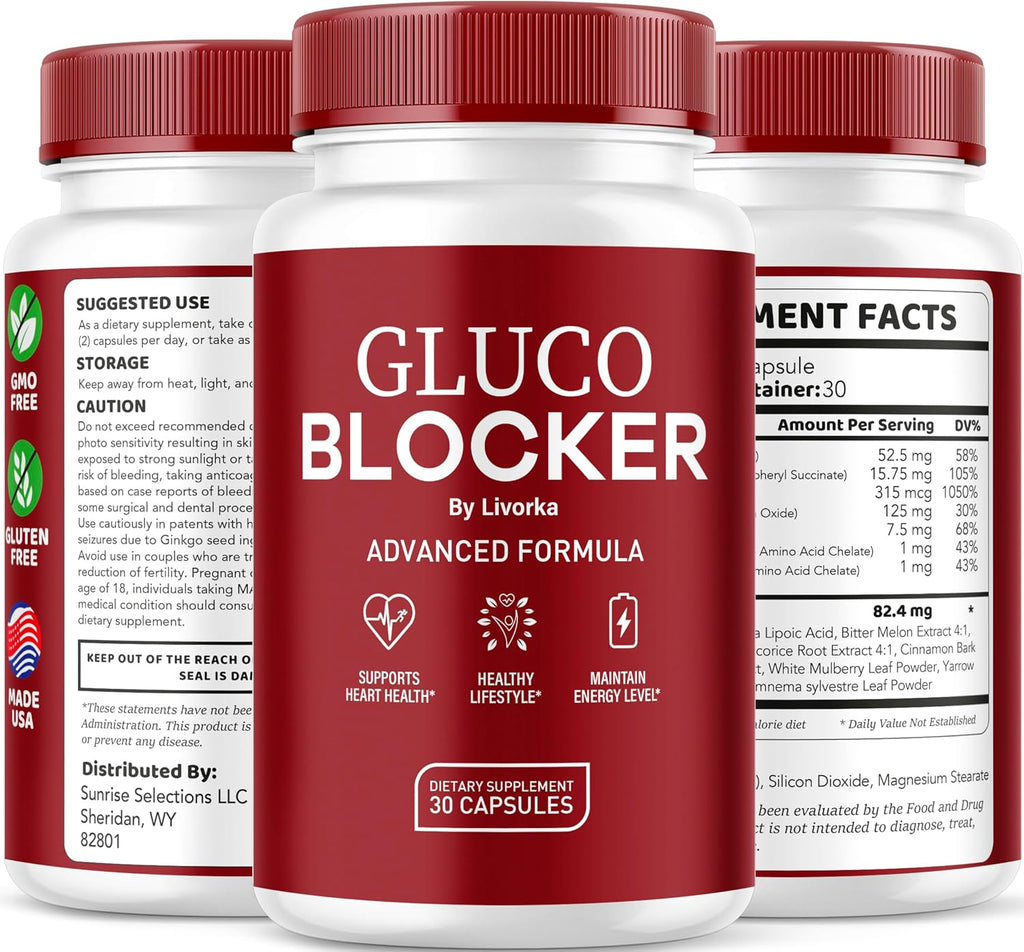 GlucoBlocker, 60 Cápsulas – Fórmula Premium de Vitaminas Naturales
