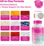 Pink Stork Apoyo Emocional Posparto, 120 Cápsulas | Equilibrio Hormonal, Ashwagandha, Manzanilla y Vitamina D