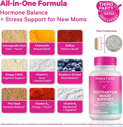Pink Stork Apoyo Emocional Posparto, 120 – Manzanilla: conocida por sus propiedades relajantes, contribuye a – Image 2