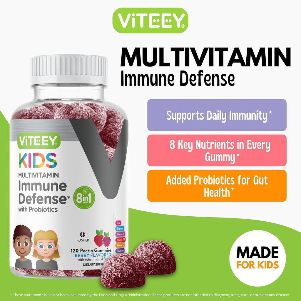 Viteey Gomitas Multivitamínicas para Niños con Probióticos - 120 Gomitas