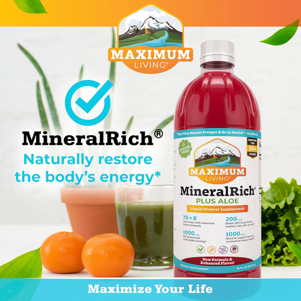 Maximum Living MineralRich Minerales Líquidos con Aloe - 32 oz