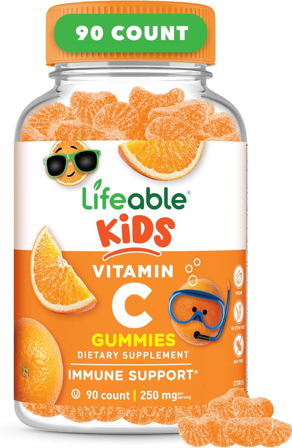 Lifeable Gominolas de Vitamina C para Niños | 250mg | 90 Gominolas