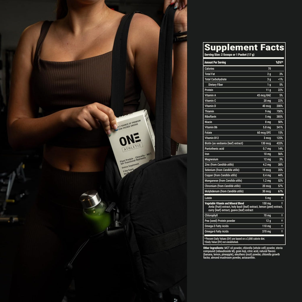 ON3 Athletic Greens & Superfood Blend con Chlorella - 5 porciones
