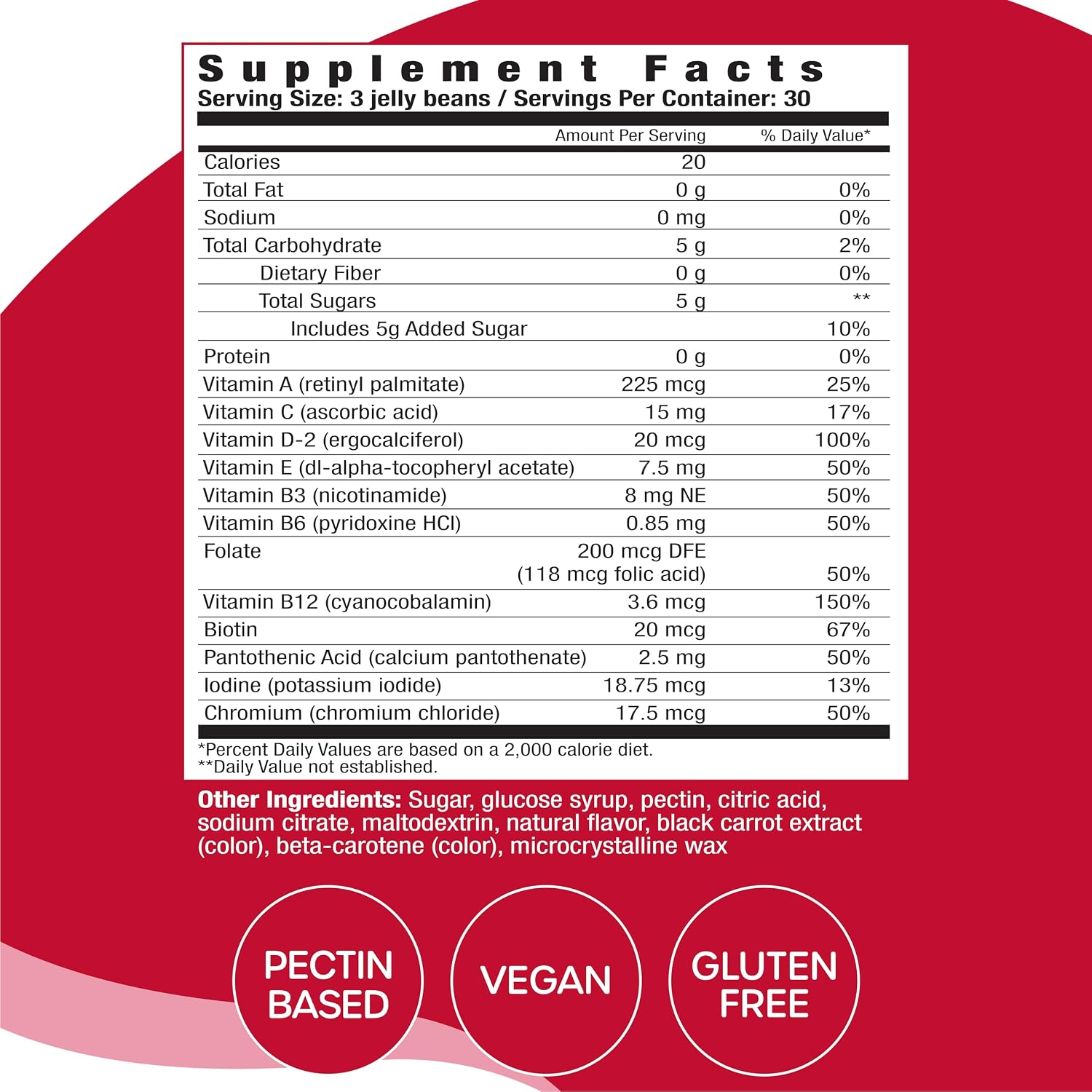 VitaDrops Multivitamin Jelly Beans para Mujeres y Hombres - 90 Gomitas (30 Días)