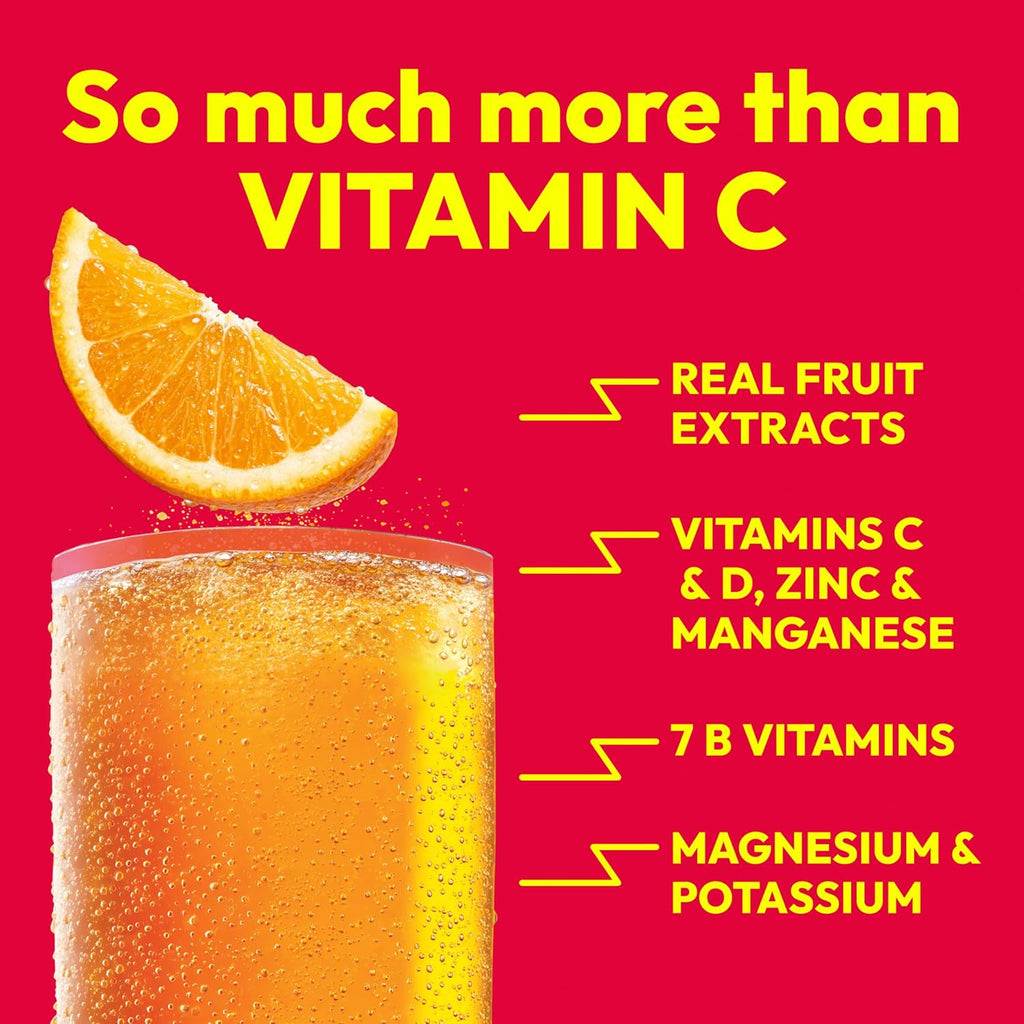 Emergen-C Vitamina C 1000 mg con Zinc y Vitaminas B, Sabor Naranja, 30 Sobres