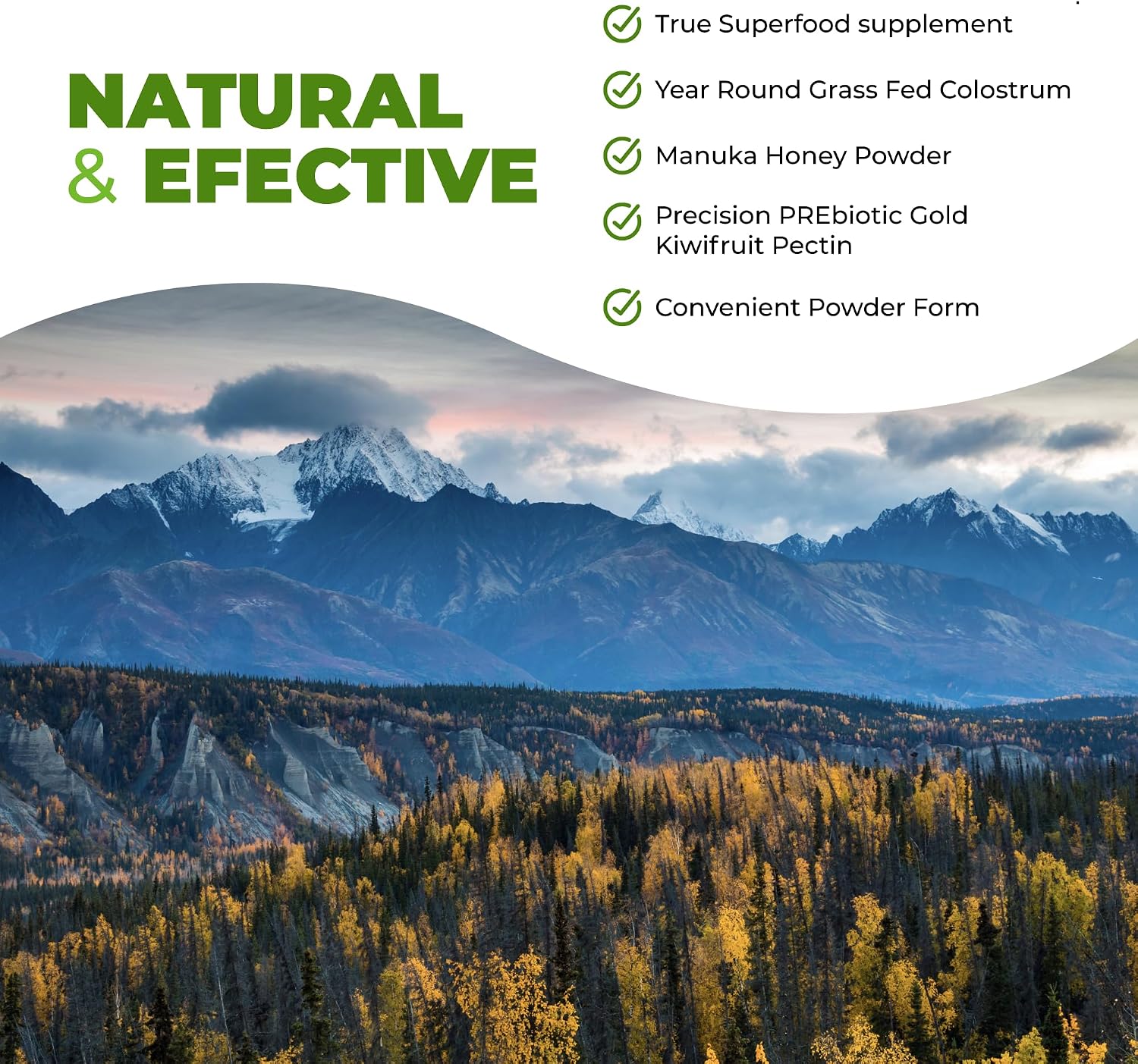 Intestinal Fortitude Boosted Colostrum Superfood: Colostrum Bovino, Kiwi Dorado y Miel de Manuka (150 g)