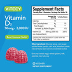 Viteey Gomitas de Vitamina D3 2000 UI (50 mcg) para Adultos y Adolescentes - 120 gomitas