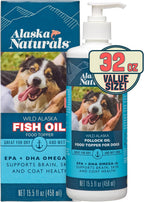 Aceite de Pescado Salvaje de Alaska Alaska Naturals para Perros - Suplemento Líquido Omega 3 EPA DHA, 946 ml (32 oz) con Bomba