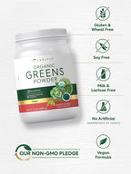 Carlyle Organic Greens Powder - Polvo de Superalimentos Orgánicos - Sabor Fresa y Kiwi - 998 g