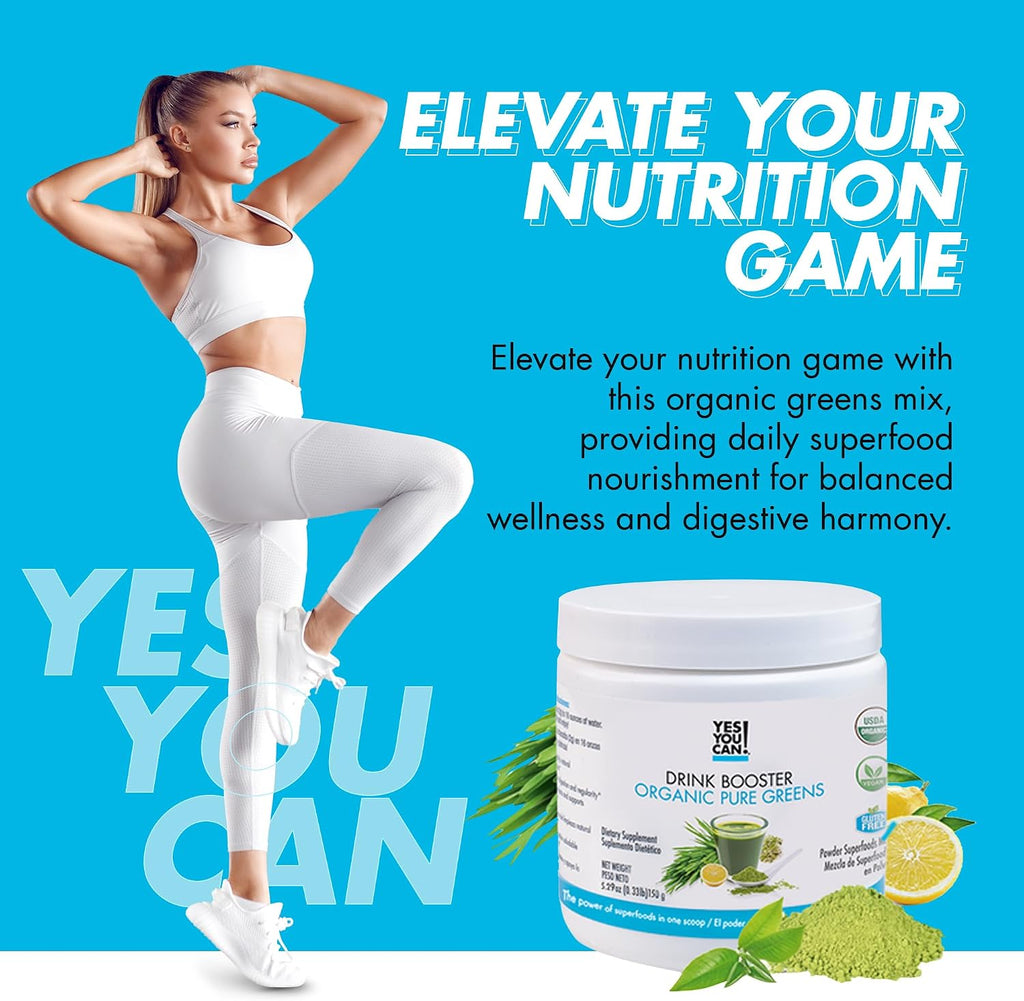 Yes You Can! Drink Booster - Mezcla Orgánica de Superfoods Verdes en Polvo (2 Pack)
