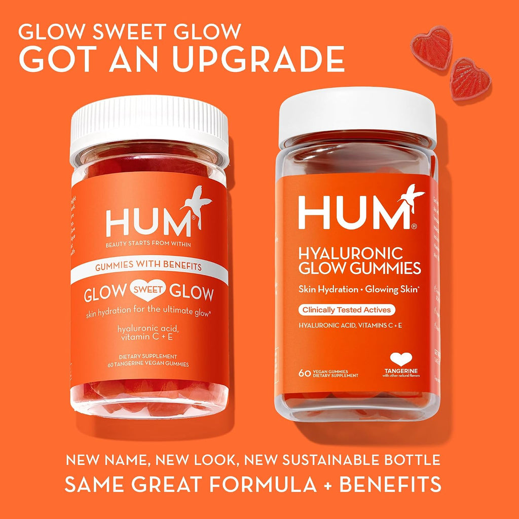 HUM Hyaluronic Glow – Gomitas de Ácido Hialurónico con Vitamina C y E, 60 uds
