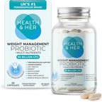 Health & Her Probiótico para Control de Peso en Menopausia - 50bn UFC con Multivitamínicos - 60 cápsulas (1 mes)