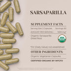 Sarsaparilla Orgánica USDA 120 Cápsulas