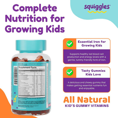 Squiggles Multivitamínico Infantil + Hierro – Vitamina D: contribuye a la absorción y utilización normal del – Image 2
