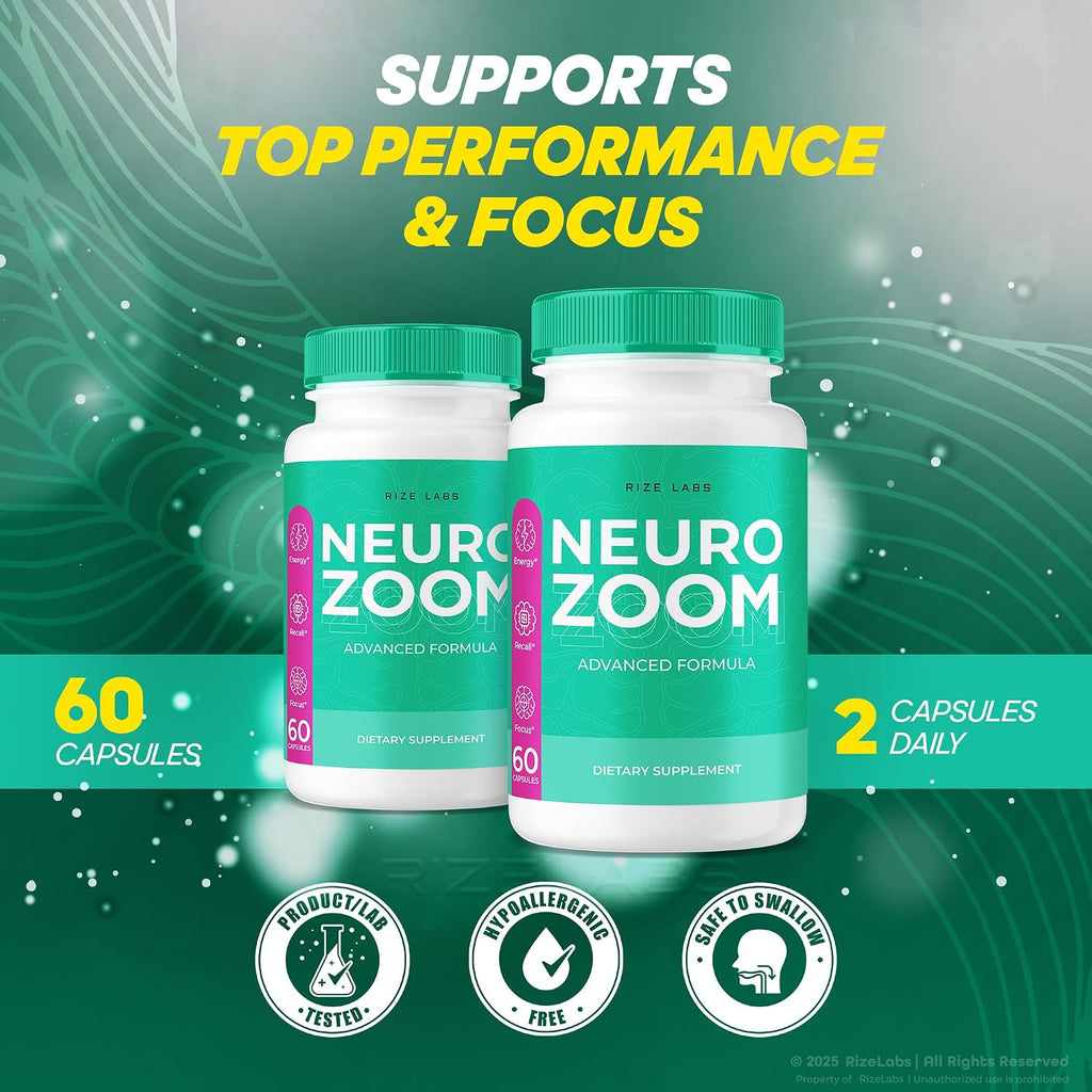 Neuro Zoom (3 Pack) - Suplemento Orgánico para la Memoria y Concentración, 180 Cápsulas