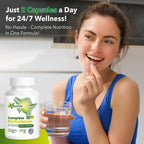 Veetify Multivitamínico Completo 35 en 1 – Vitaminas y Minerales de Alta Potencia con Antioxidantes, Magnesio, Zinc y Fórmula Detox de Té Verde – 60 Cápsulas Veganas