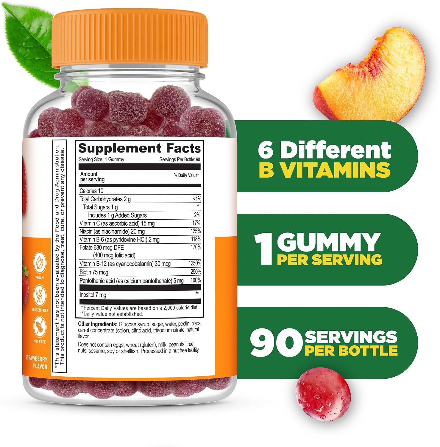 Lifeable Complejo B Gominolas para Adultos con Vitamina C - 90 Gominolas Veganas