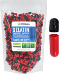 XPRS Nutra Cápsulas Vacías Tamaño 0 - 1000 uds de Gelatina Bovina (Negro/Rojo)